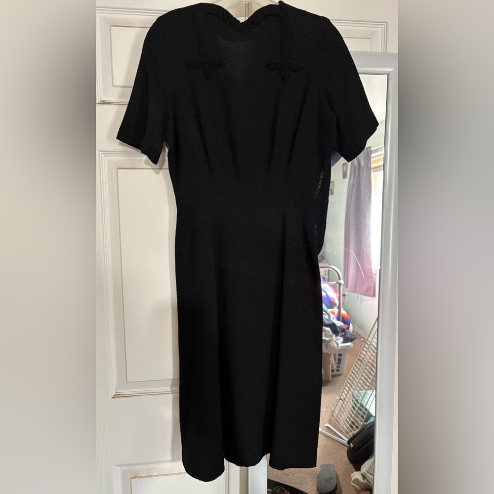 Vintage Mod mad men 1950s 1960 black dress small